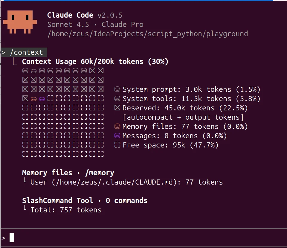 An AI agent's context window filling up over a session, degrading performance as it fills